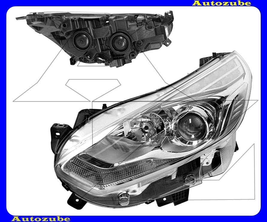 Fényszóró bal (H7/LED) nappali fénnyel (motor nélkül)  {VALEO}  /RENDELÉSRE/