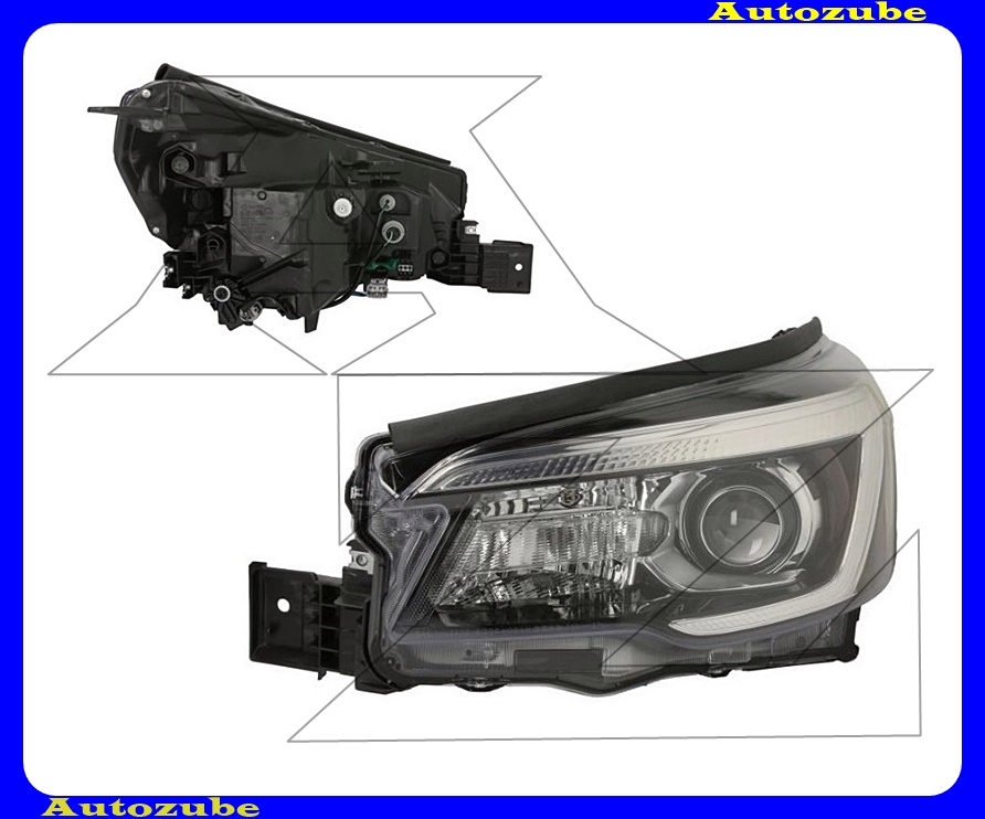 Fényszóró bal (LED/W5W/WY21W) motorral {DEPO}