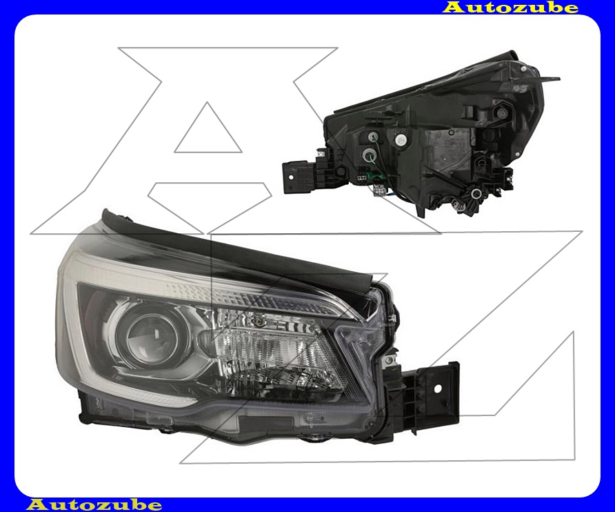 Fényszóró jobb (LED/W5W/WY21W) motorral {DEPO}