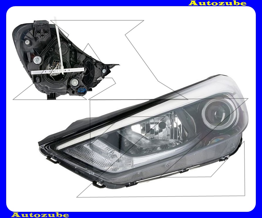 Fényszóró bal (H7/H7/LED) motorral {DEPO}