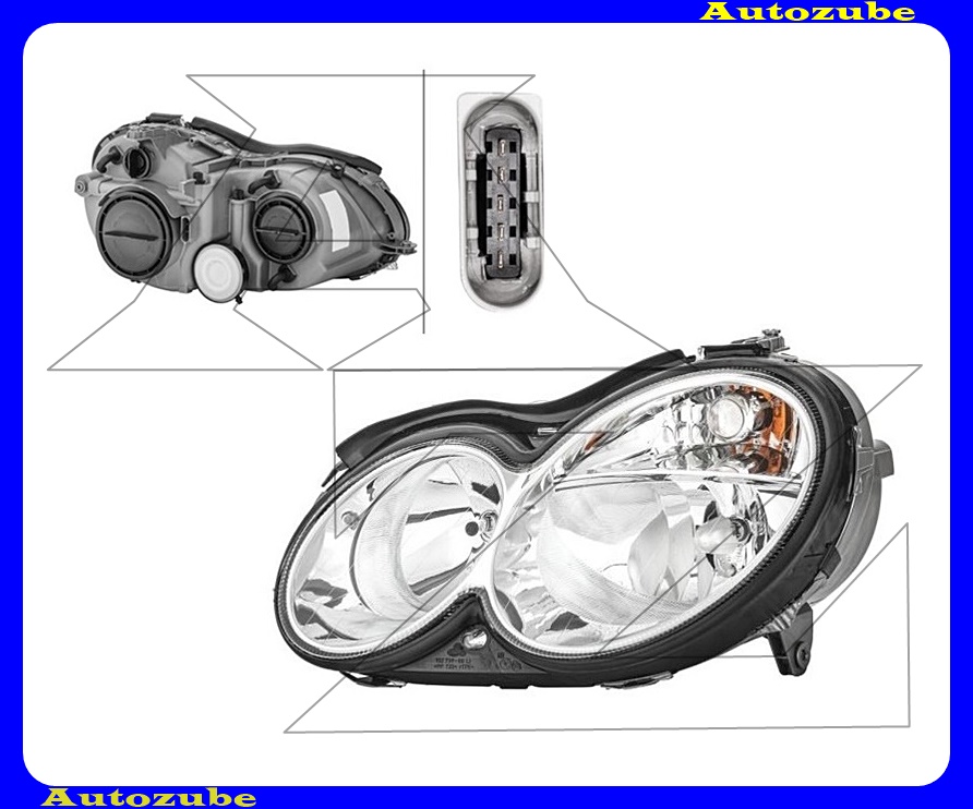 Fényszóró bal (H7/H7) motorral  {HELLA}