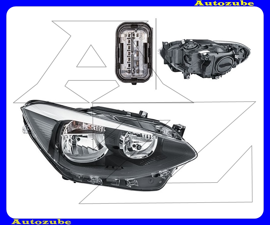 Fényszóró jobb (H6W/H7/H7/PY21W/W21W) nappali fénnyel, motorral 