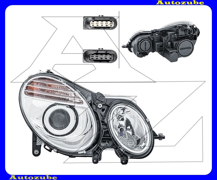 Fényszóró jobb (H7/H7) motorral  {HELLA}