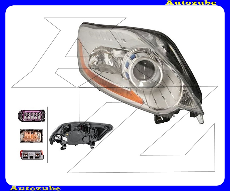 Fényszóró jobb Bi-XENON (D1S/H7/H21W/W5W) kanyarkövetős, motorral  (izzó és elektronika nélkül)  {HELLA}