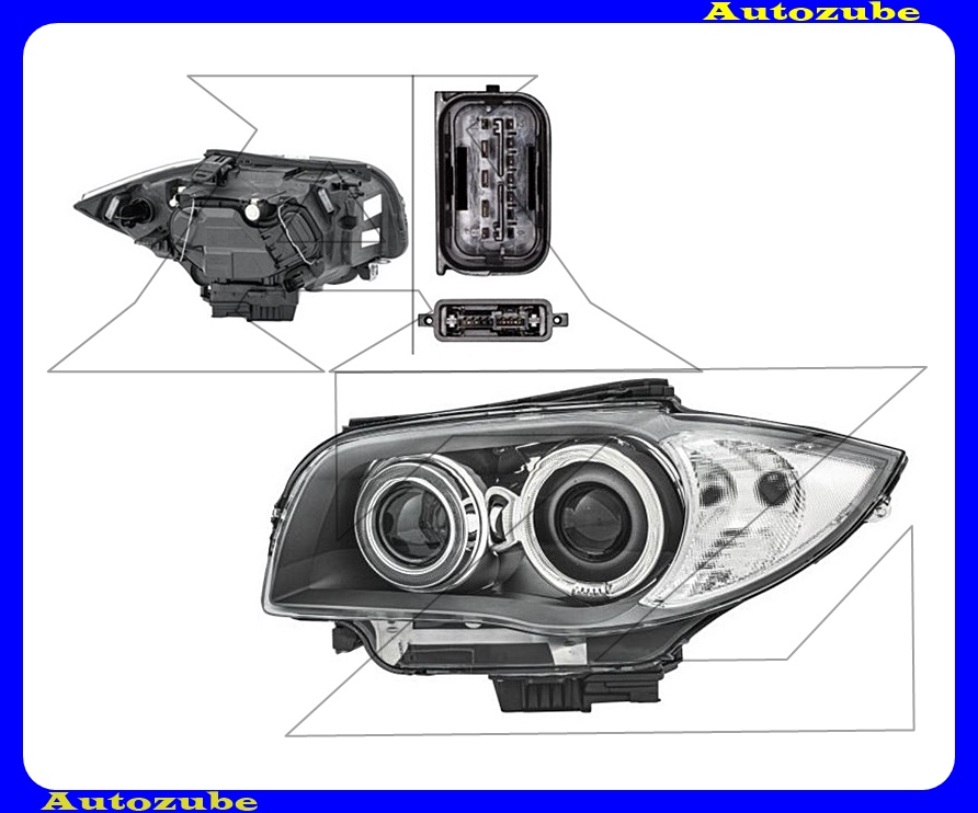 Fényszóró bal Bi-XENON (D1S/H8/PY24W) motorral  (izzó és elektronika nélkül)  {HELLA}