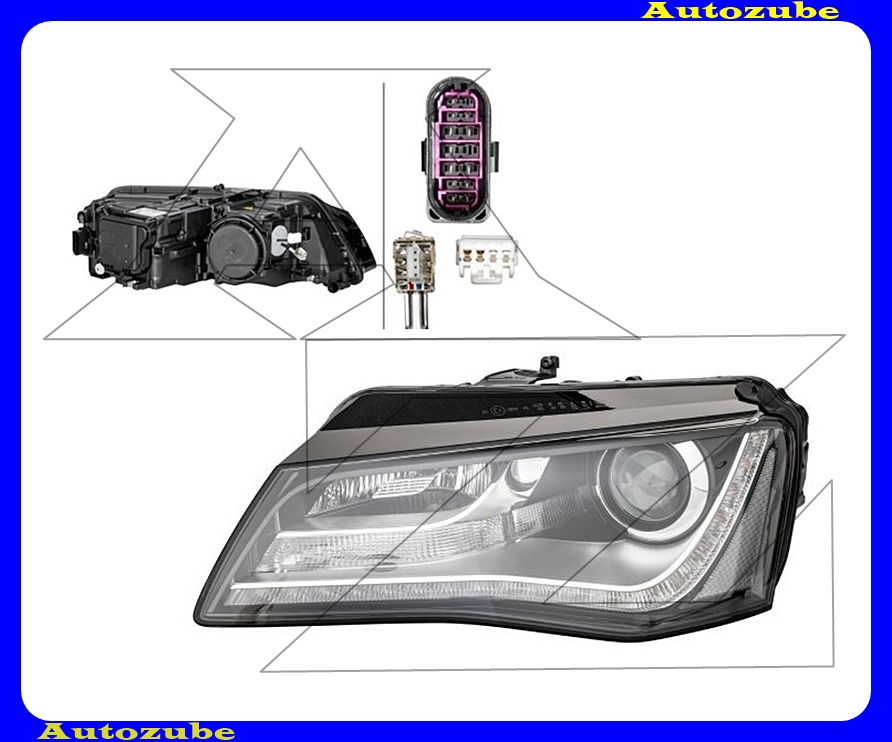 Fényszóró bal Bi-XENON (D3S/H7/PSY24W) motrorral (izzó és elektronika nélkül)  {HELLA}