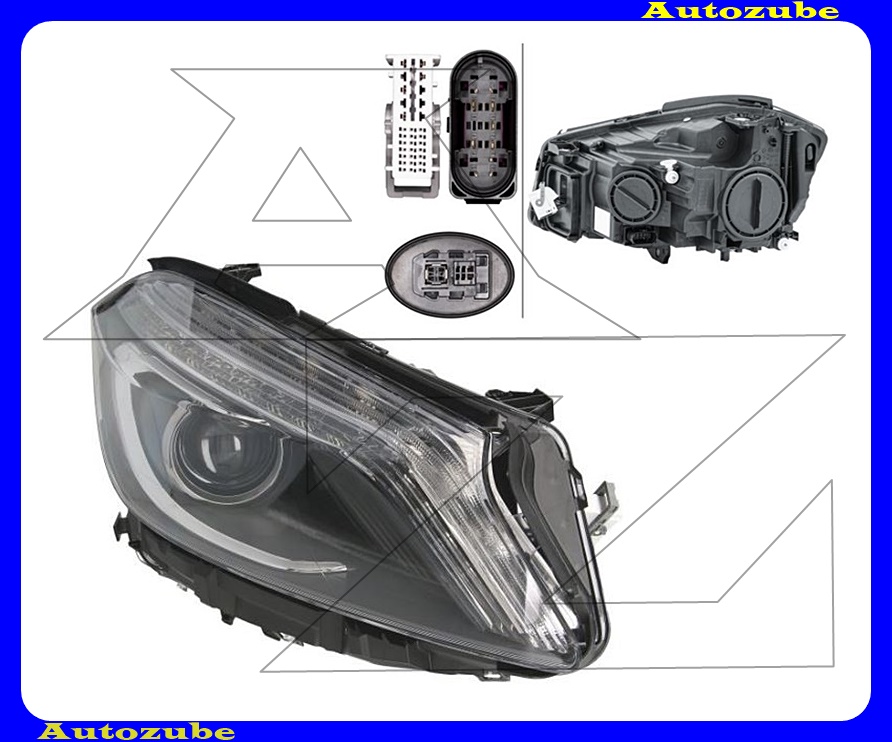 Fényszóró jobb Bi-XENON (H7/D1S/LED) motorral (elektronika és izzó nélkül)  {HELLA}