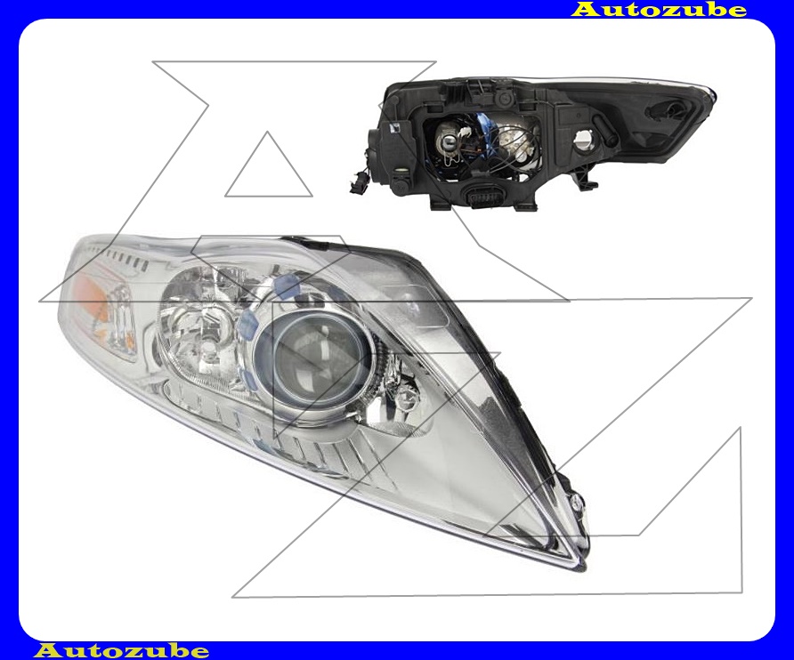 Fényszóró jobb (H7/H1/H1) kanyarkövetős, motorral  {HELLA}