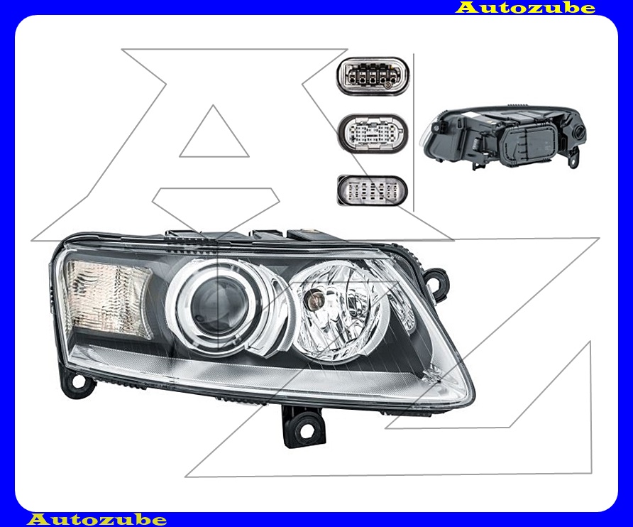Fényszóró jobb Bi-XENON (D2S/P21W) kanyarkövetős, motorral (izzó és elektronika nélkül) HELLA  /RENDELÉSRE/
