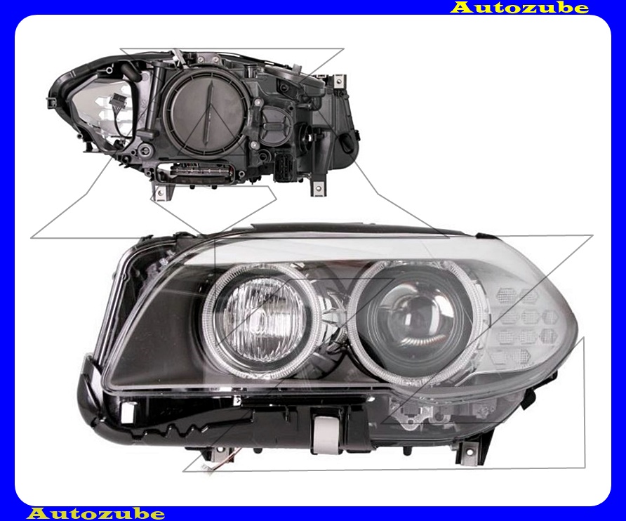 Fényszóró bal Bi-XENON (D1S/H7/LED) kanyarkövetős, motorral  (izzó és elektronika nélkül)  {HELLA}  /RENDELÉSRE/