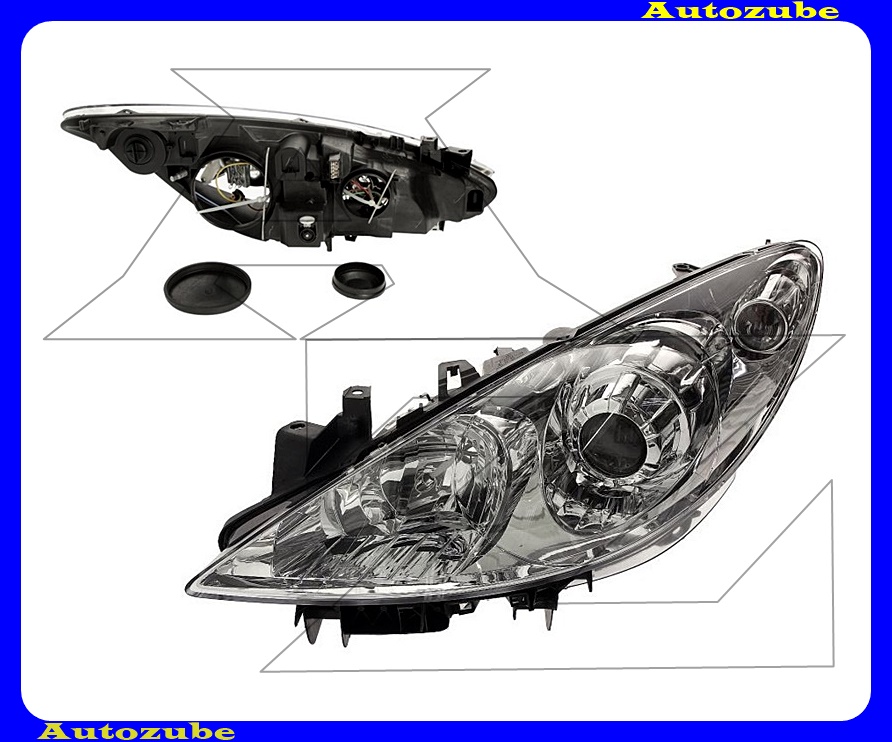 Fényszóró bal (H7/H1) motorral  {TYC}