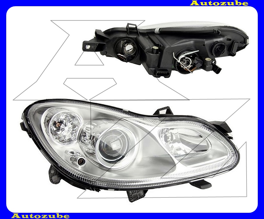 Fényszóró jobb (H7/H7) motorral  {TYC}