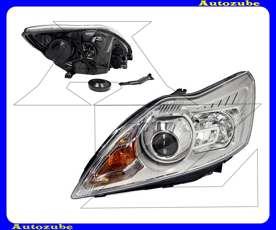 Fényszóró bal króm házas, XENON (D1S/H1) motorral (izzó és elektronika nélkül)  {DEPO} /RENDELÉSRE/