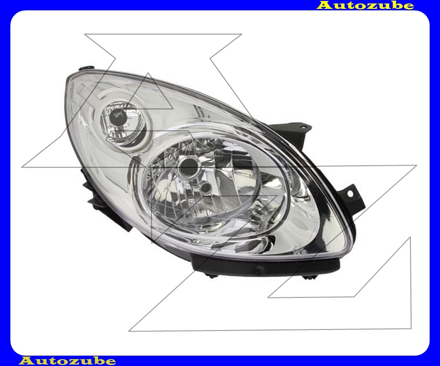 Fényszóró jobb króm házas (H4) motorral  {TYC}