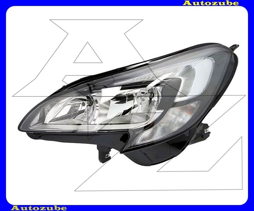 Fényszóró bal (H7/H7/LED) fekete házas, nappali fénnyel, motorral {TYC}