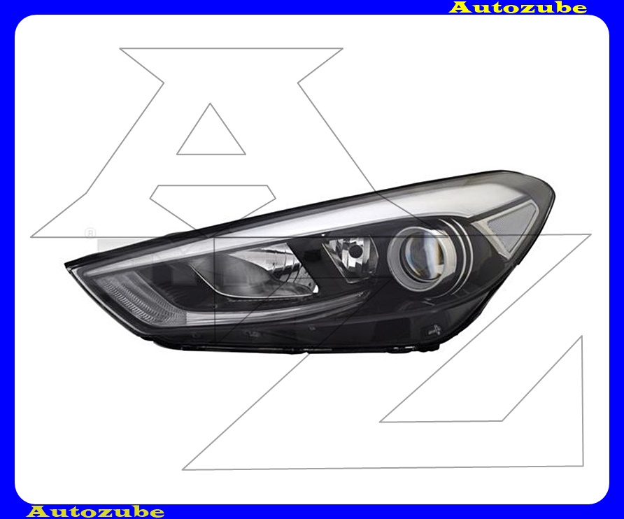 Fényszóró bal (H7/H7/H7/LED) motorral  {TYC}