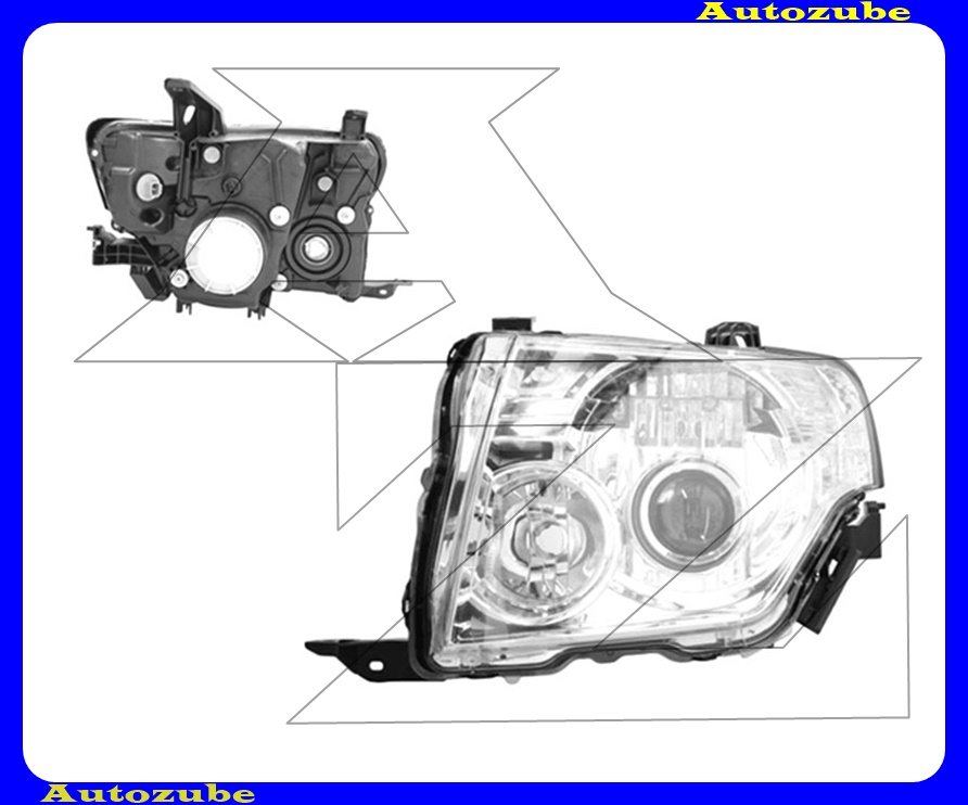 Fényszóró bal XENON (D2S/H9) (izzó, elektronika és motor nélkül)  {DEPO}