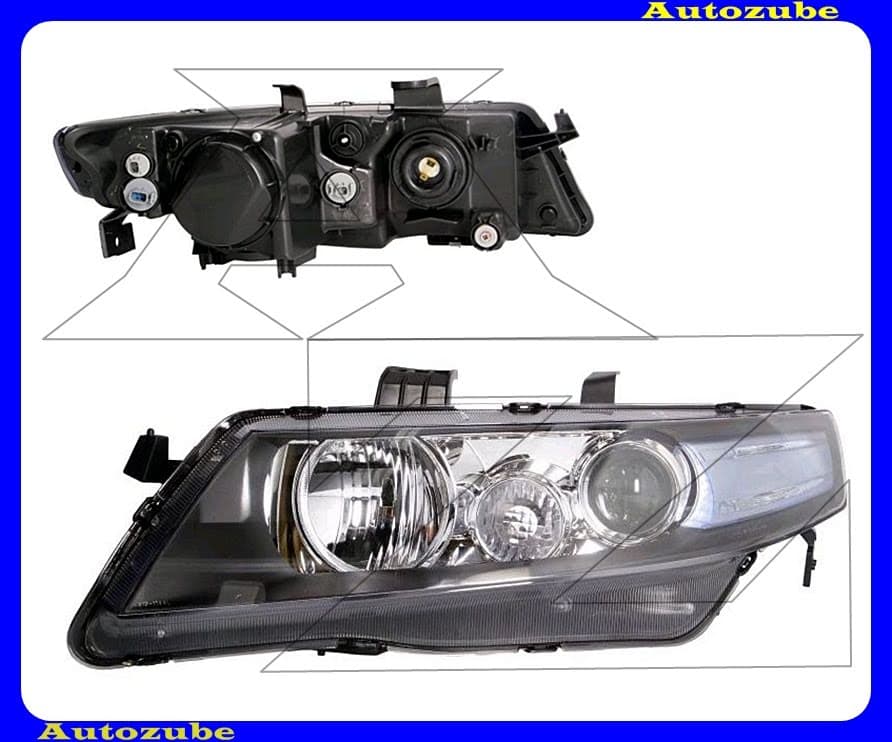 Fényszóró bal (DE-2xH1) (motor nélkül)  {DEPO}  /RENDELÉSRE/