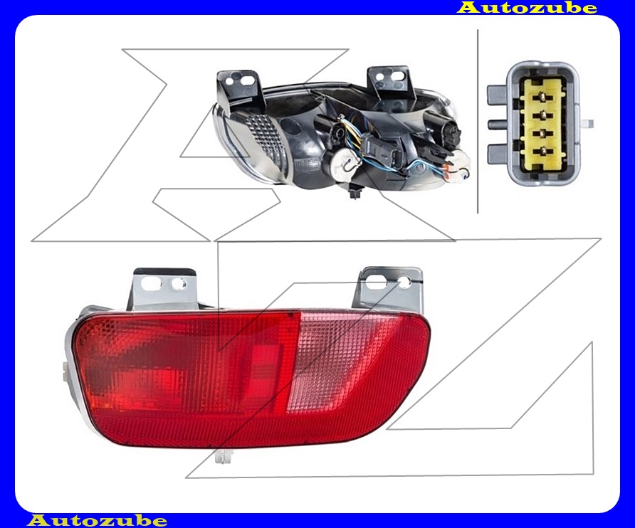 Hátsó ködlámpa és tolatólámpa bal (foglalattal) {HELLA}
