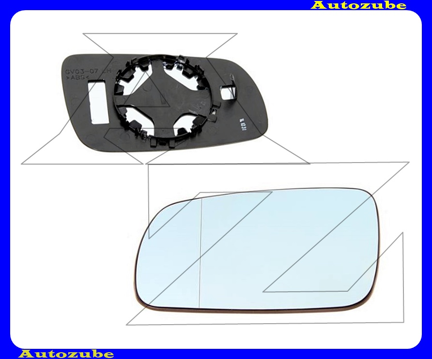 Visszapillantó tükörlap bal, aszférikus-kék (tartólappal)