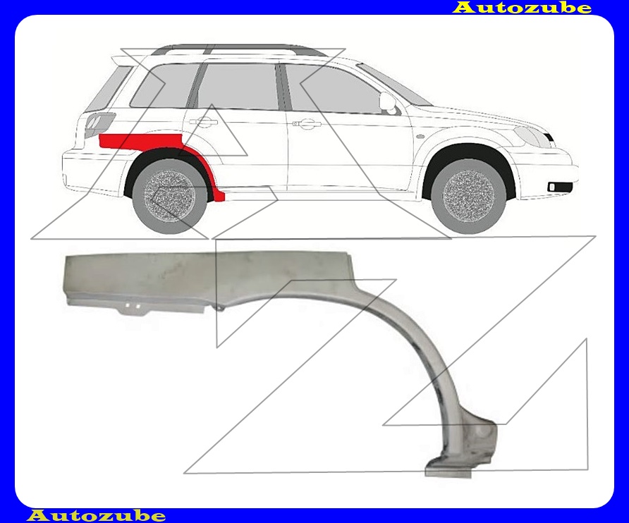 Hátsó sárvédő javítóív jobb (küszöbvéggel) {KLOKKERHOLM}