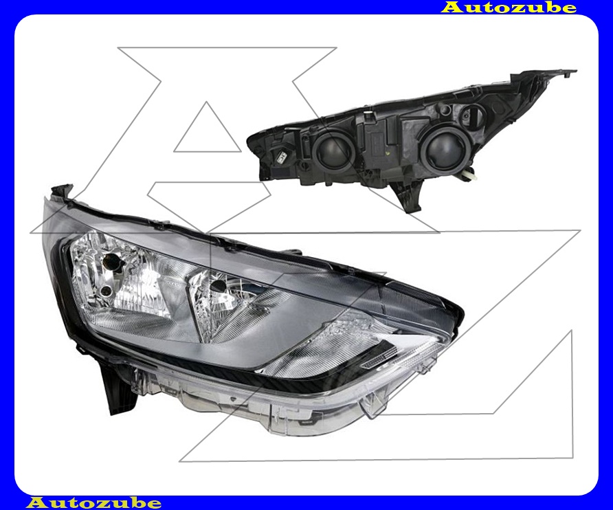 Fényszóró jobb (H7/H15/PW24W) króm házas (motorral)  {DEPO}