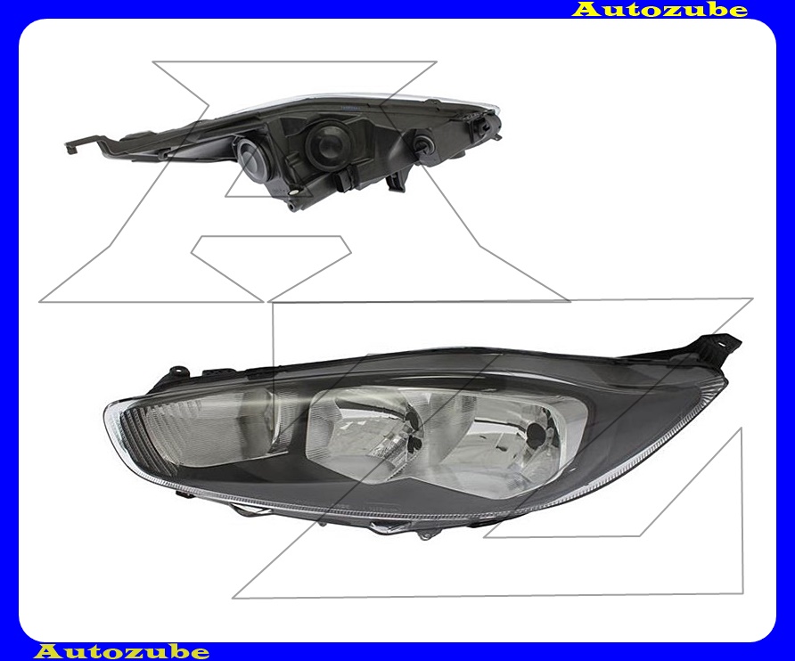 Fényszóró bal fekete házas (H7/H15/W5W/PY21W) motorral  {DEPO}