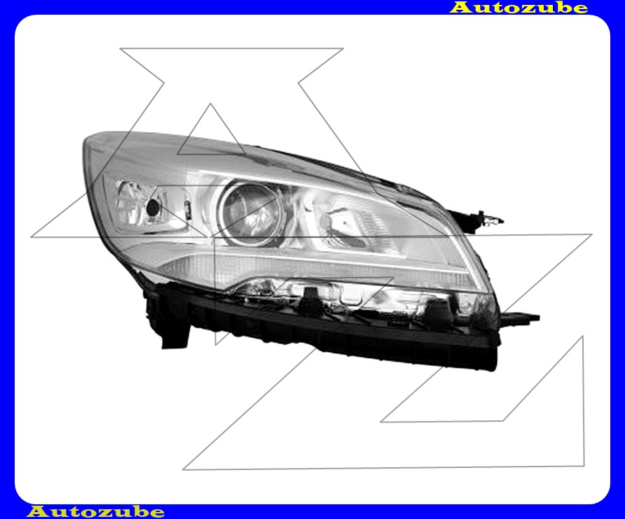 Fényszóró jobb XENON, króm házas (D3S/H7/H1/LED) nappali fénnyel, motorral (izzó és elektronika nélkül)  {DEPO}  /RENDELÉSRE/