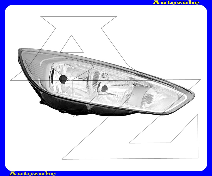 Fényszóró jobb króm házas (H7/H1/LED) nappali fénnyel, motorral  {DEPO}