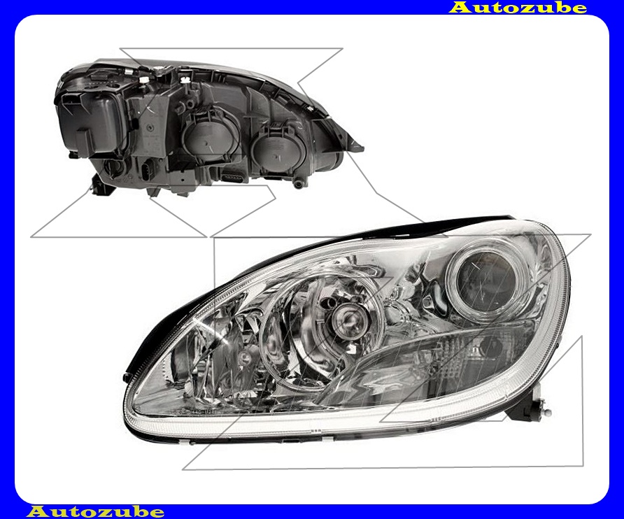 Fényszóró bal (3xH7) motorral  {DEPO}