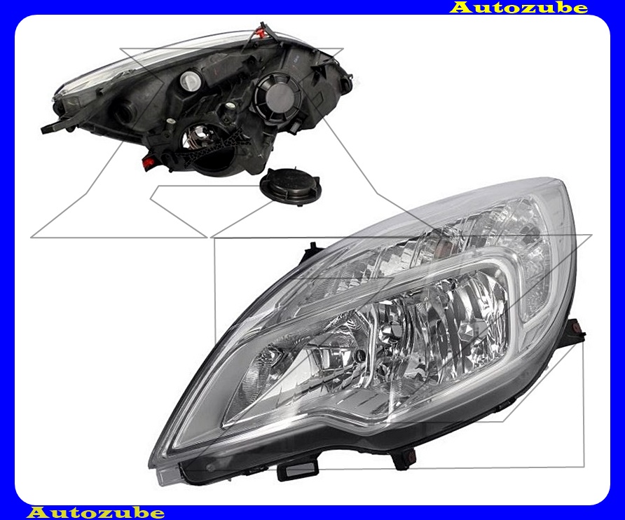 Fényszóró bal (H7/H1) motorral  {DEPO}