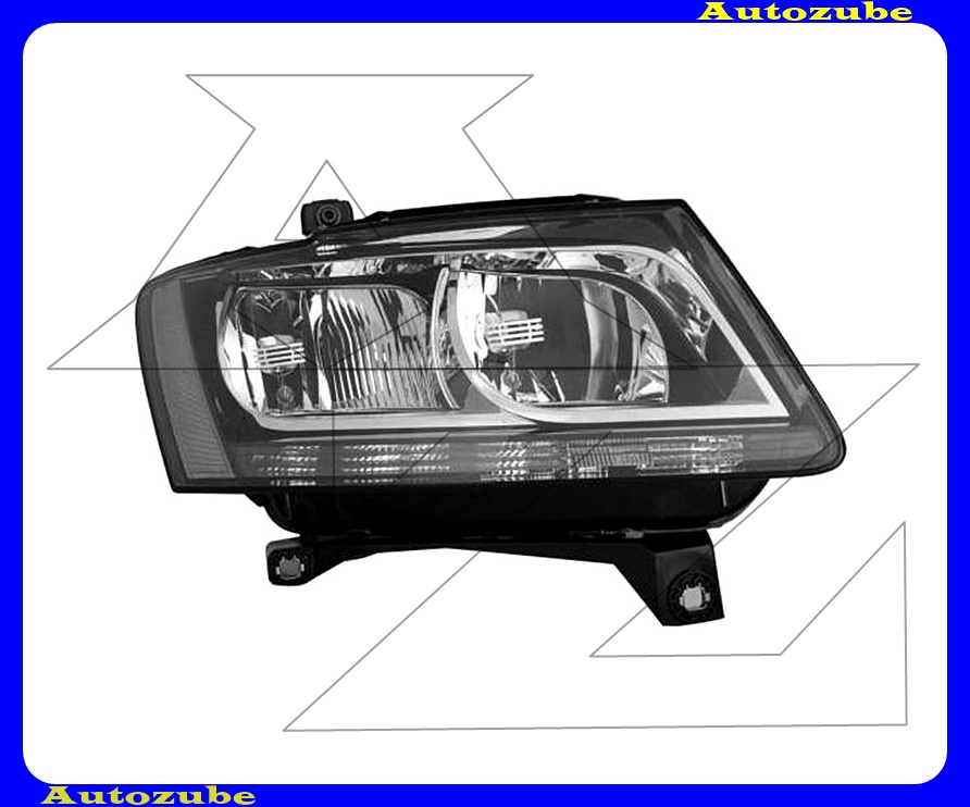 Fényszóró jobb (H7/H7) fekete házas, motorral  {DEPO}