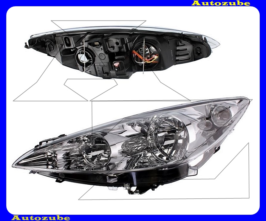 Fényszóró bal (H7/H1) motorral  {DEPO}