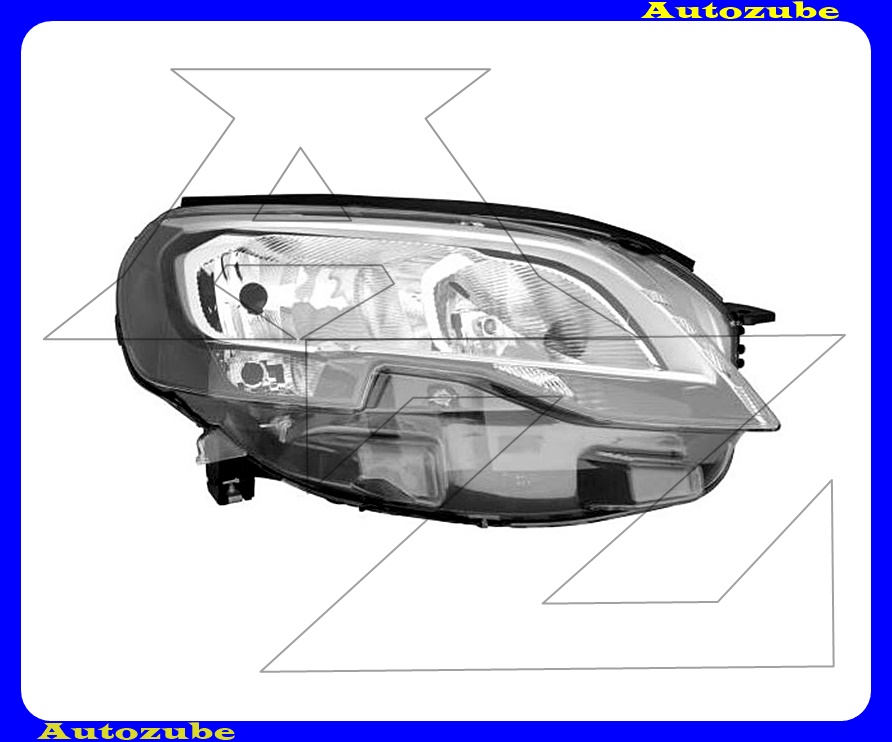 Fényszóró jobb (H7/H1/W21W) nappali fénnyel, motorral  {DEPO}