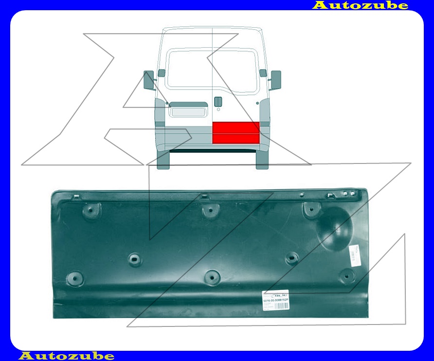 Hátsó ajtó javítólemez, alsó rész jobb (magasság: 35cm) {KLOKKERHOLM}