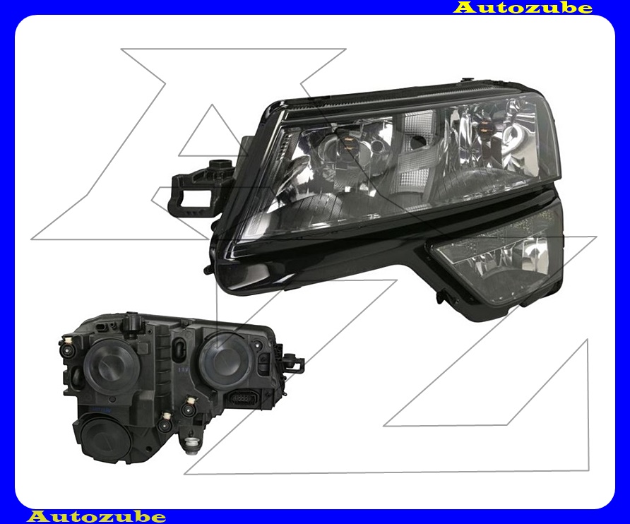 Fényszóró bal (H1/H7/LED/PY24W/W5W) ködlámpás, motorral {DEPO}