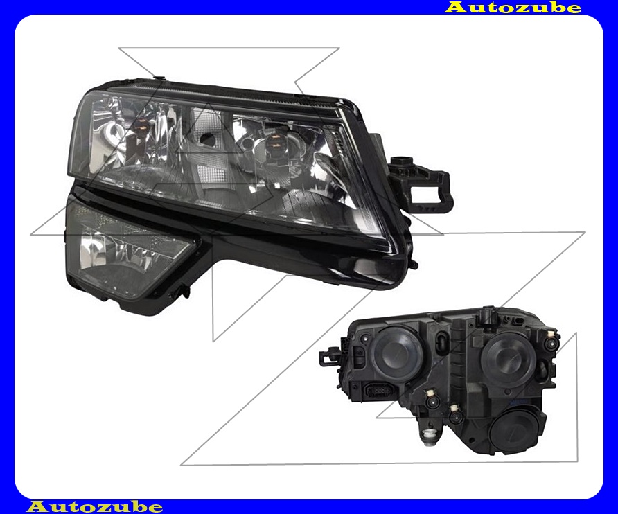 Fényszóró jobb (H1/H7/LED/PY24W/W5W) ködlámpás, motorral {DEPO}