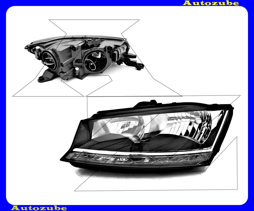 Fényszóró bal (H7/H7/LED) motorral  {DEPO}