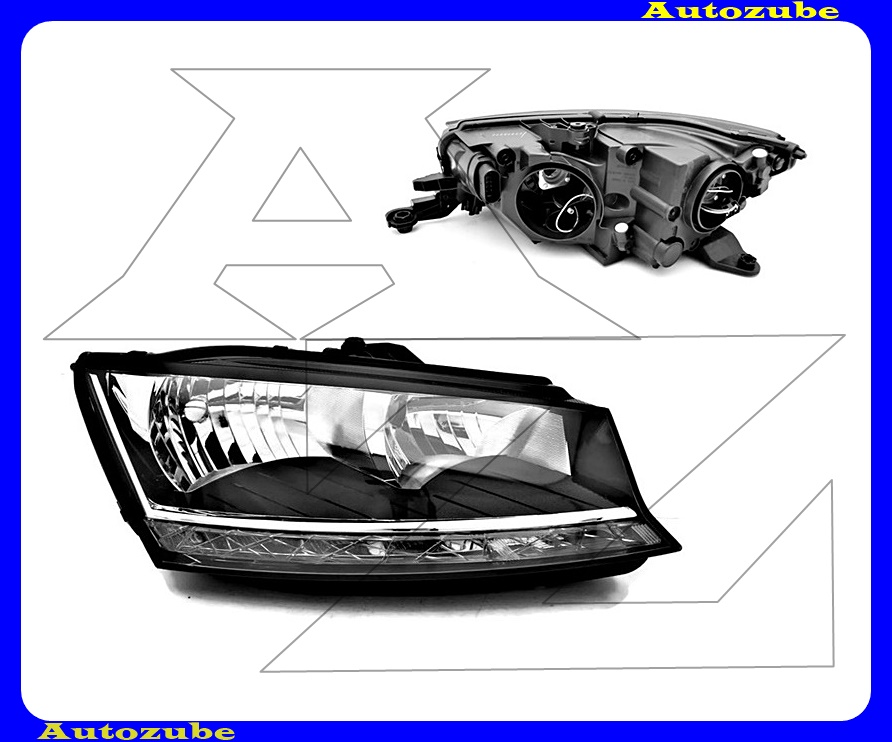 Fényszóró jobb (H7/H7/LED) motorral  {DEPO}