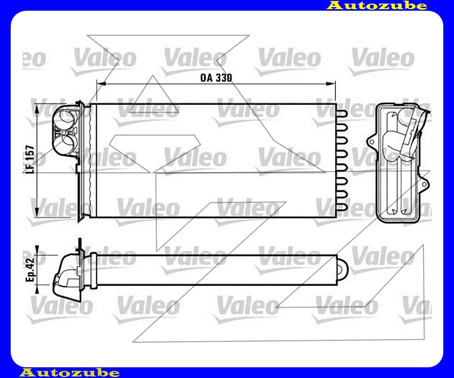 Fűtőradiátor 330x158x42 {VALEO}