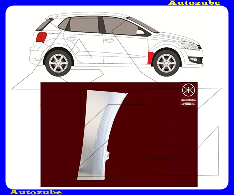 Első sárvédő hátsó alsó rész jobb (javítólemez) {KLOKKERHOLM} 