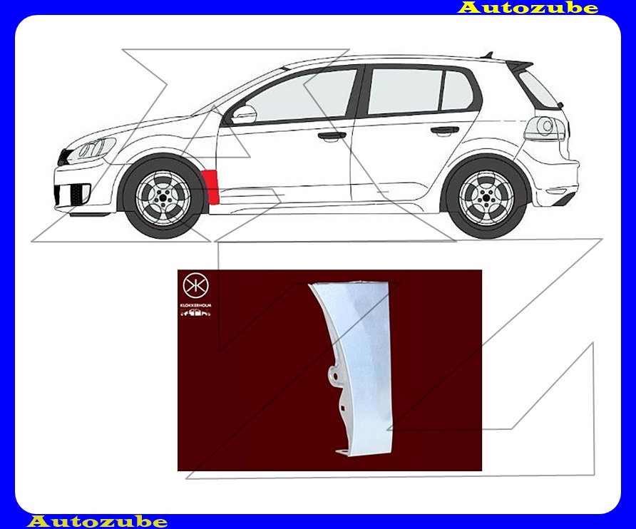 Első sárvédő hátsó alsó rész bal  (javítólemez) {KLOKKERHOLM}