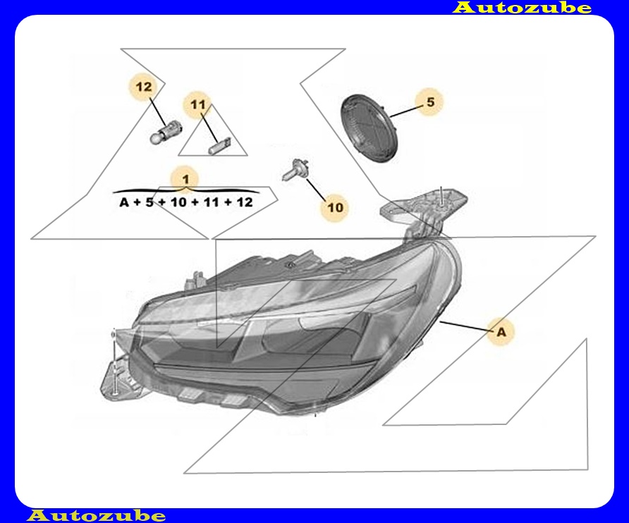 Fényszóró bal (H7/H15) motorral {GYÁRI ALKATRÉSZ} (Egyedi rendelésre, NEM visszáruzható)