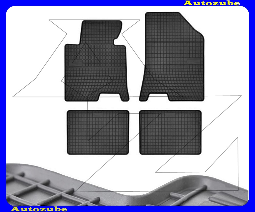 Gumiszőnyeg garnitúra (4db) méretpontos - 3mm vastagságú - 10mm magas peremmel, vanília illattal 