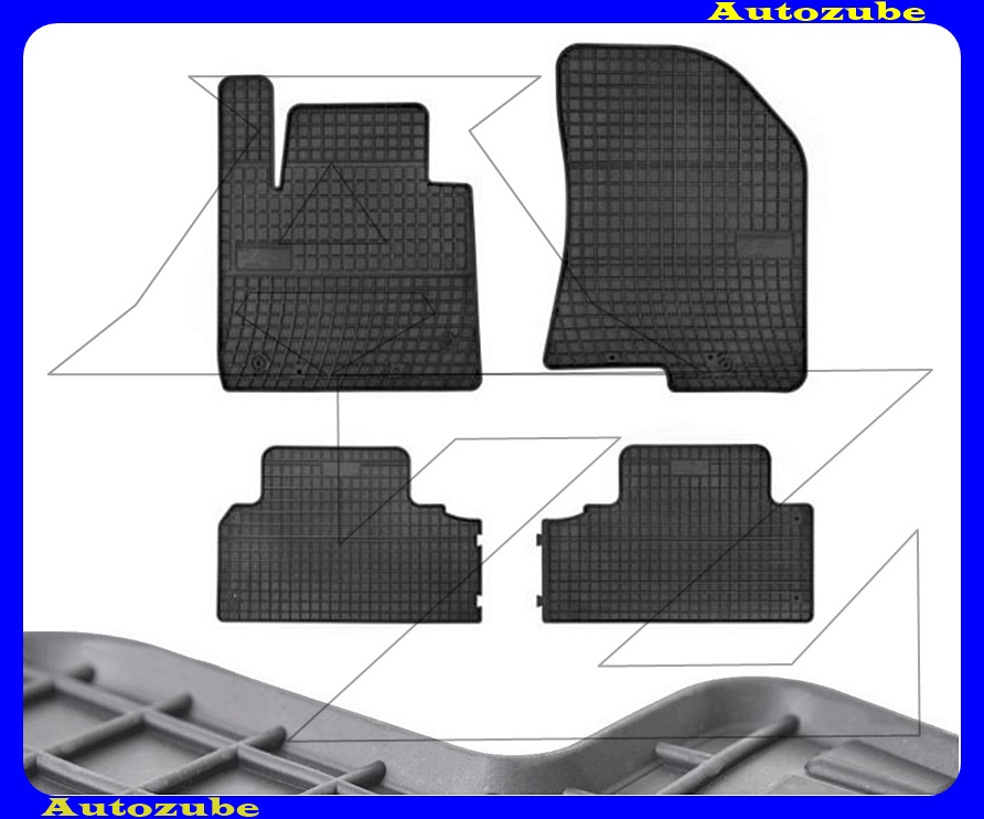 Gumiszőnyeg garnitúra (4db) méretpontos - 3mm vastagságú - 10mm magas peremmel, vanília illattal 