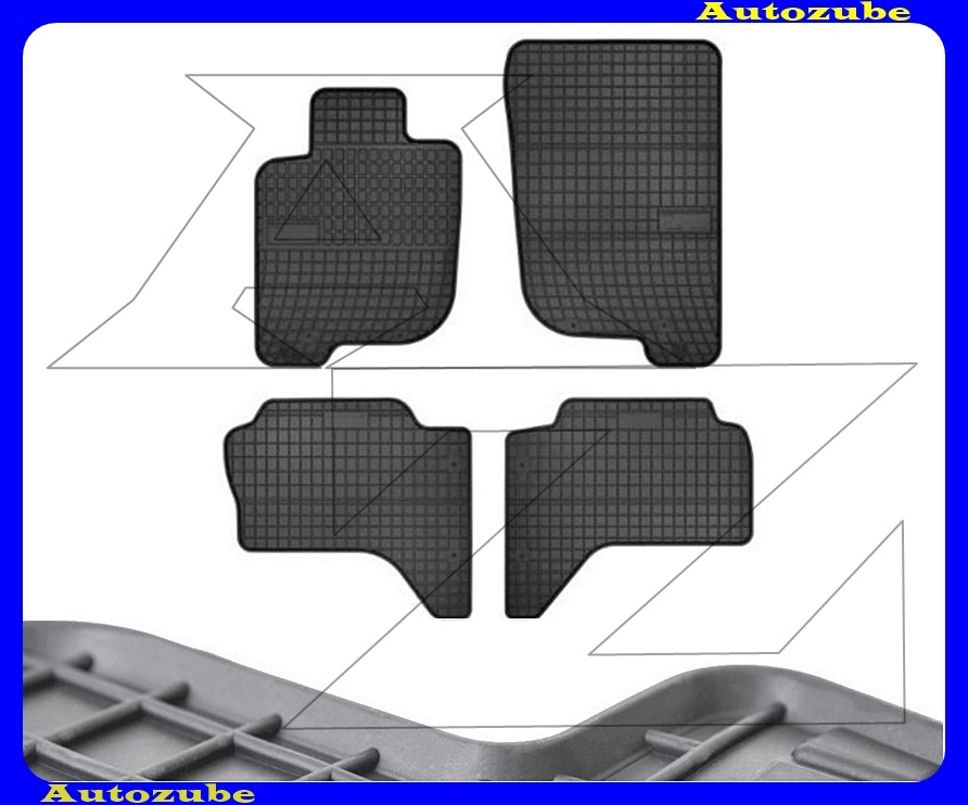 Gumiszőnyeg garnitúra (4db) méretpontos - 3mm vastagságú - 10mm magas peremmel, vanília illattal 