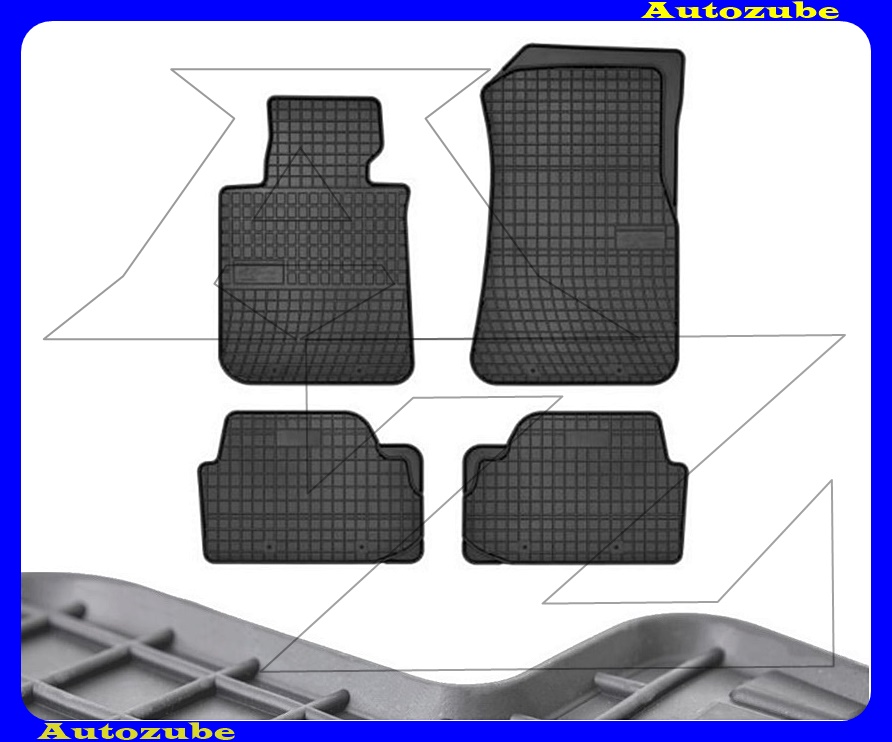 Gumiszőnyeg garnitúra (4db) méretpontos - 3mm vastagságú - 10mm magas peremmel, vanília illattal 