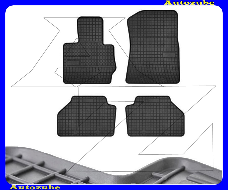 Gumiszőnyeg garnitúra (4db) méretpontos - 3mm vastagságú - 10mm magas peremmel, vanília illattal 