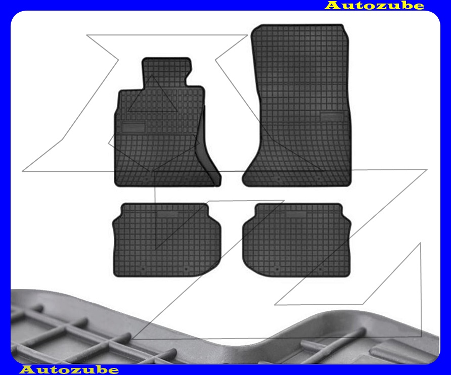 Gumiszőnyeg garnitúra (4db) méretpontos - 3mm vastagságú - 10mm magas peremmel, vanília illattal 