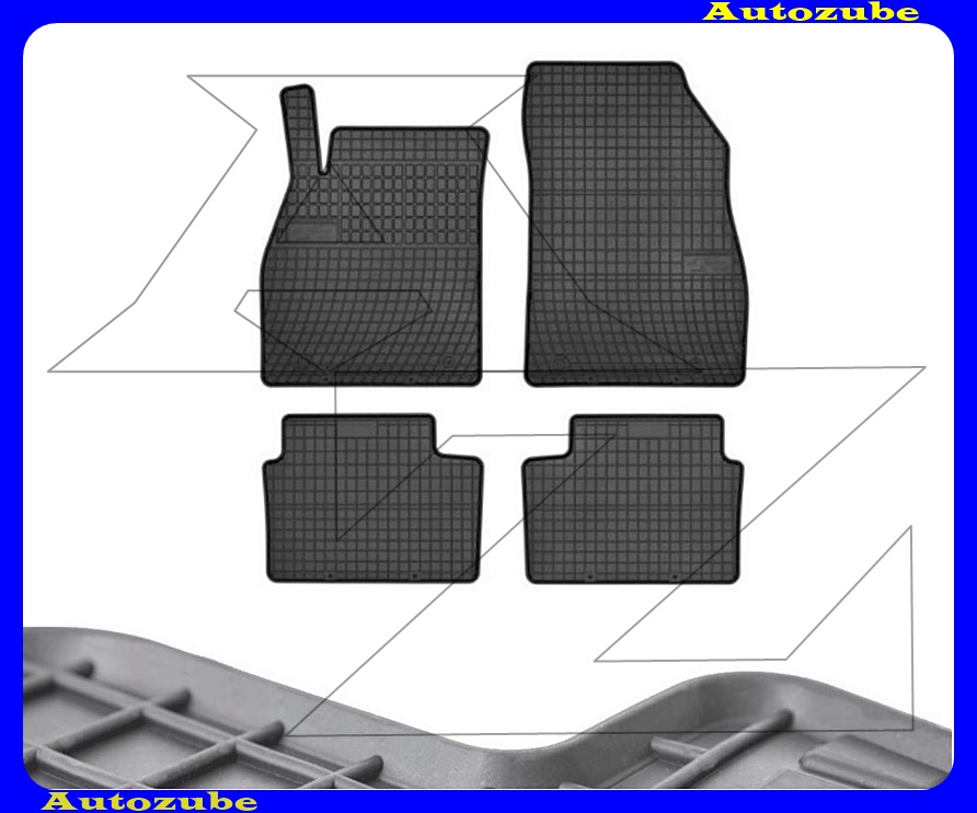 Gumiszőnyeg garnitúra (4db) méretpontos - 3mm vastagságú - 10mm magas peremmel, vanília illattal 